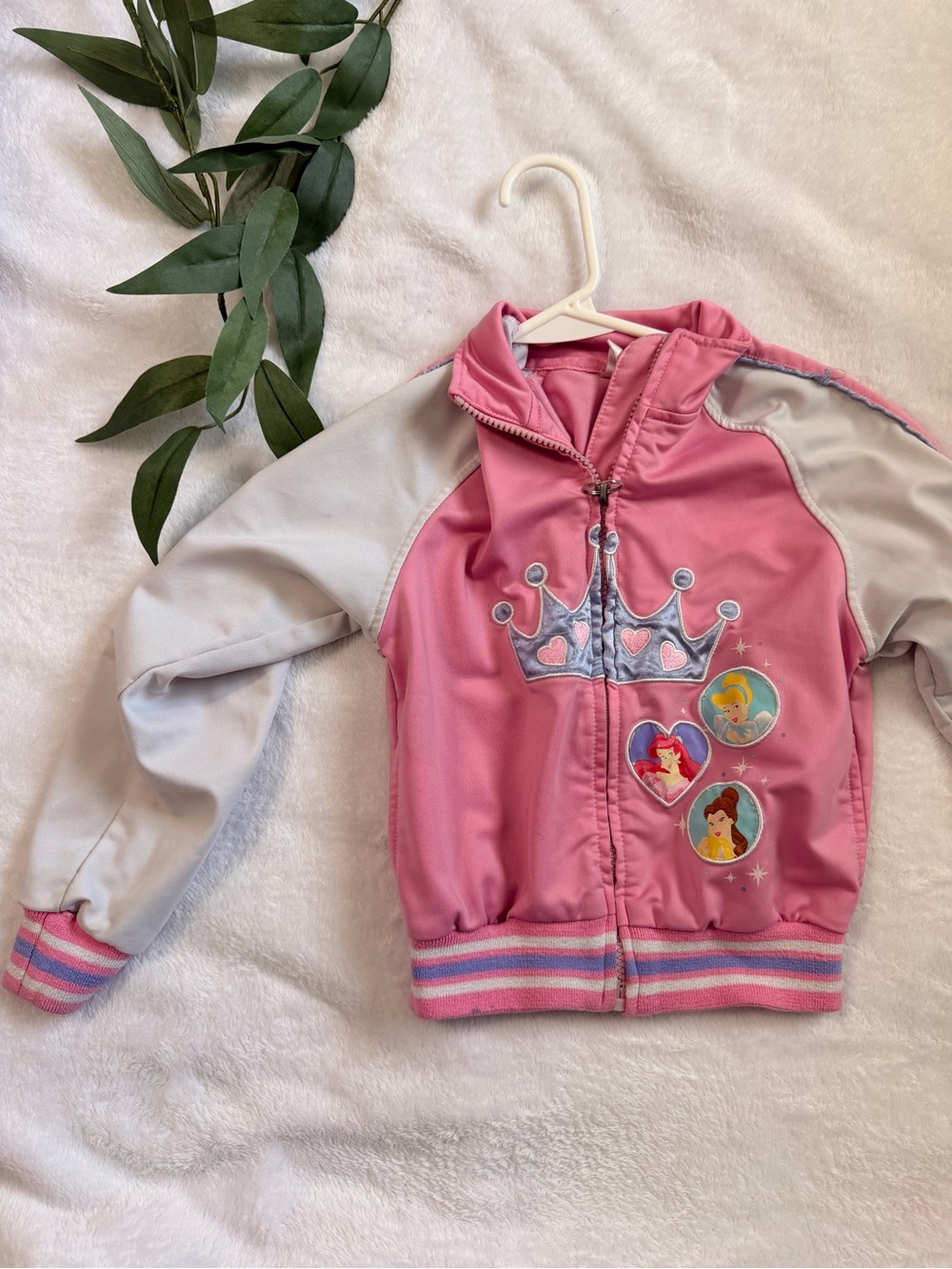 Girls Pink Princess Zip-Up Jacket
